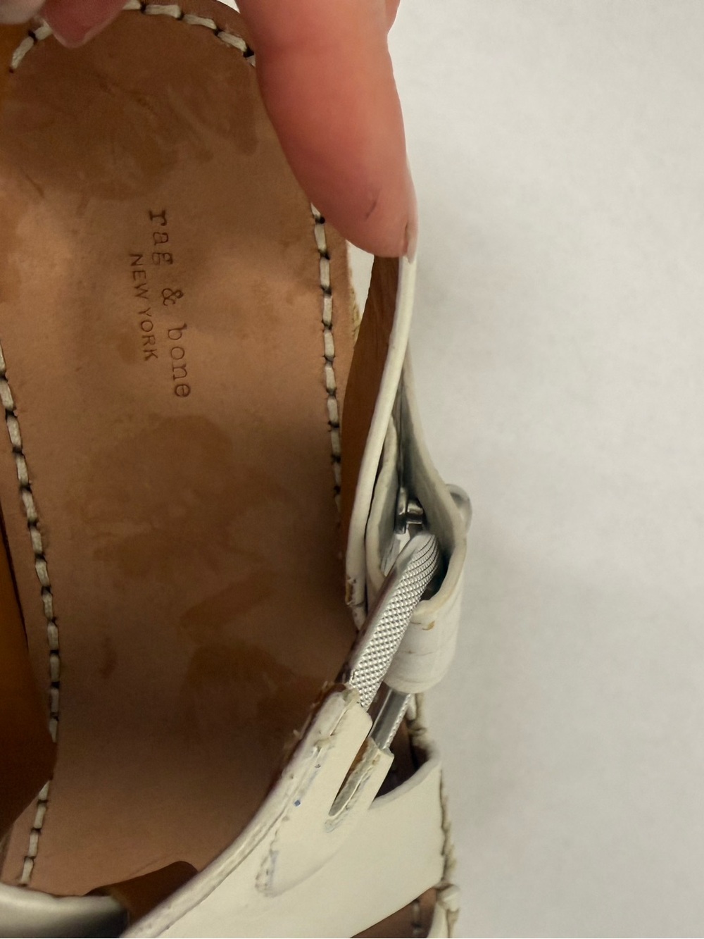 Rag & Bone August Espadrille Sandal Platform White Leather 39.5 US 9.5 NEW - Picture 9 of 10
